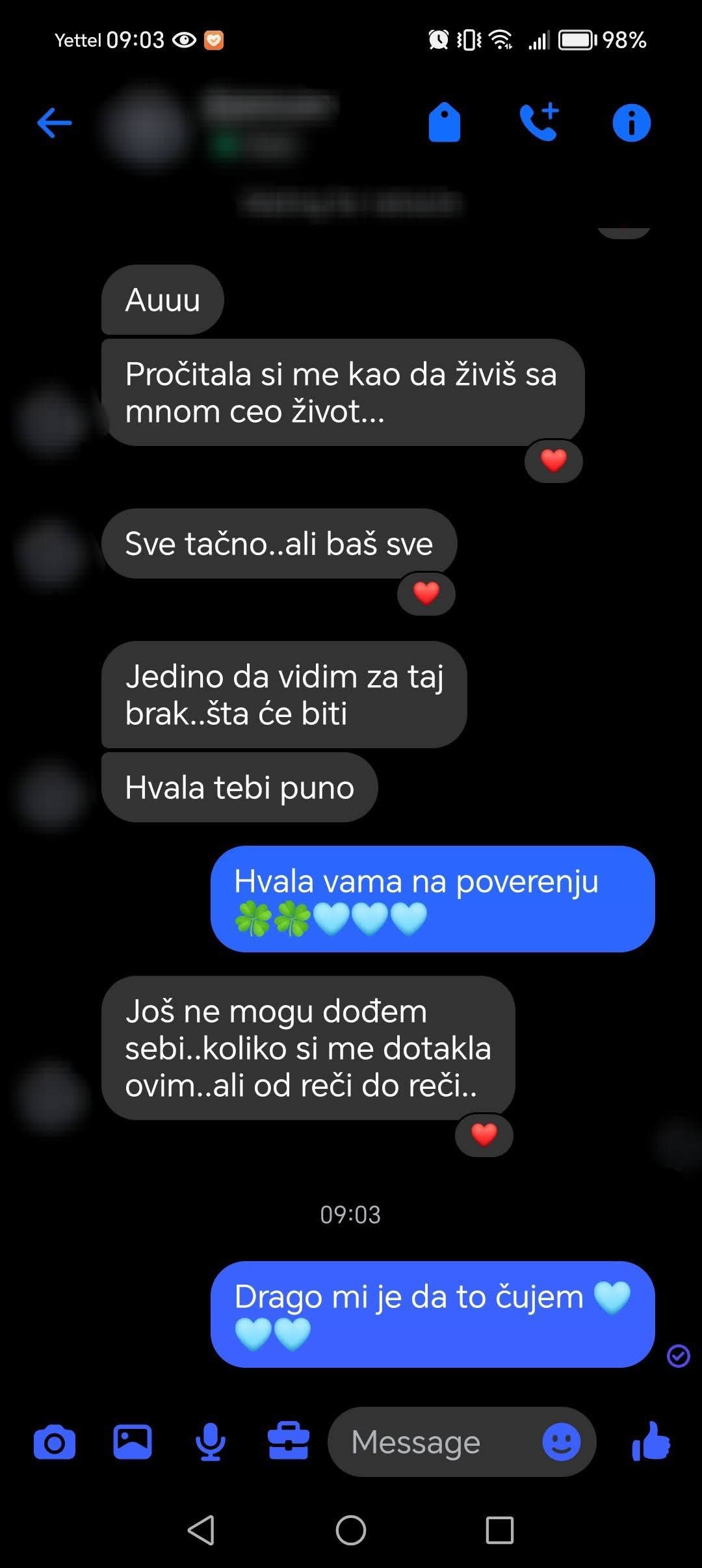Poruka klijentkinje: analiza je bila tačna do detalja